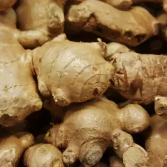 Gros plan sur des rhizomes de galanga, évoquant ses nombreux bienfaits pour la santé.