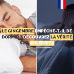 Le gingembre empêche-t-il de dormir ? Un homme dort paisiblement à gauche, tandis qu'à droite, un autre se tient la tête, visiblement insomniaque.