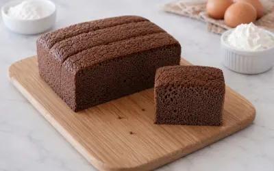 Un moelleux gâteau japonais au chocolat, prêt à être dégusté. Une recette simple pour un dessert aérien.