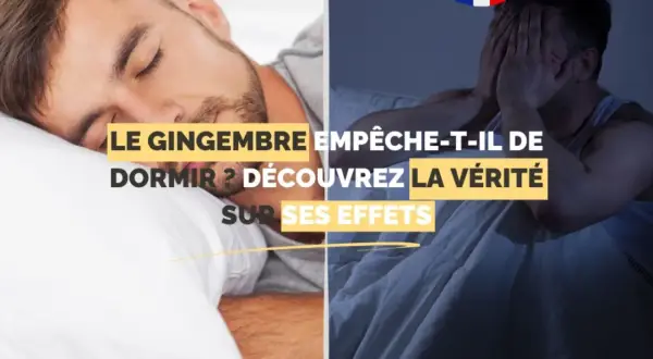 Le gingembre empêche-t-il de dormir ? Un homme dort paisiblement à gauche, tandis qu'à droite, un autre se tient la tête, visiblement insomniaque.