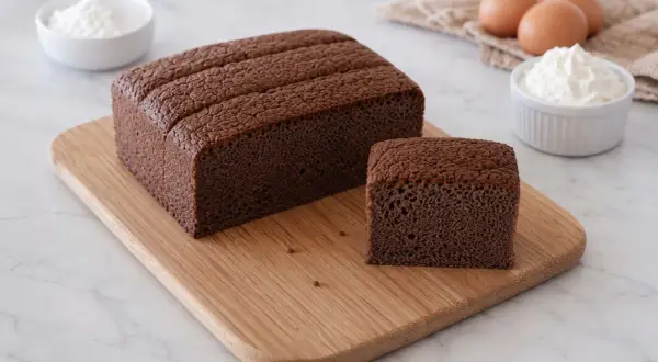 Un moelleux gâteau japonais au chocolat, prêt à être dégusté. Une recette simple pour un dessert aérien.
