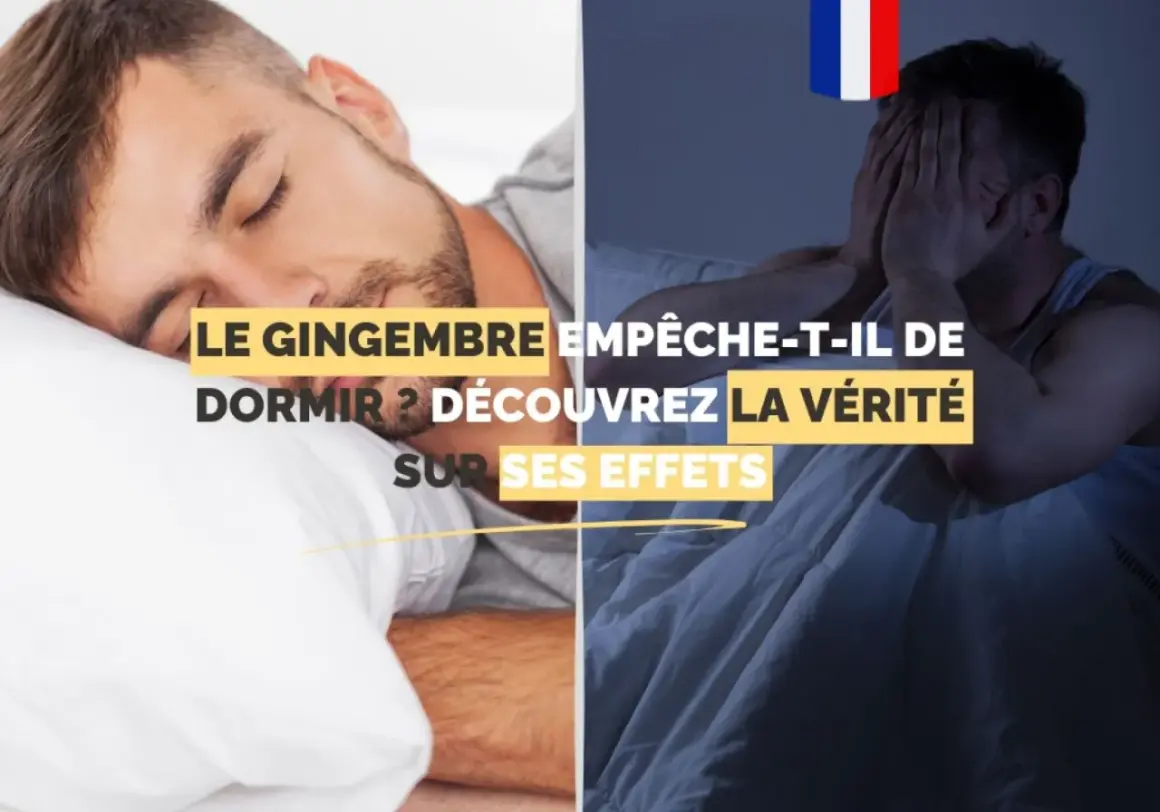 Le gingembre empêche-t-il de dormir ? Un homme dort paisiblement à gauche, tandis qu'à droite, un autre se tient la tête, visiblement insomniaque.