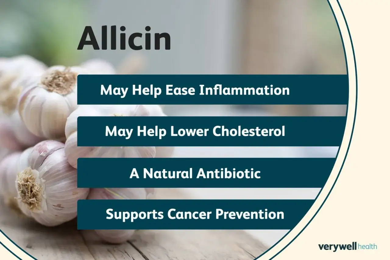 L'allicine, un compos&eacute; de l'ail, peut aider &agrave; r&eacute;duire l'inflammation et le cholest&eacute;rol, agissant comme un antibiotique naturel. Attention aux dangers de l'ail en cas d'exc&egrave;s.